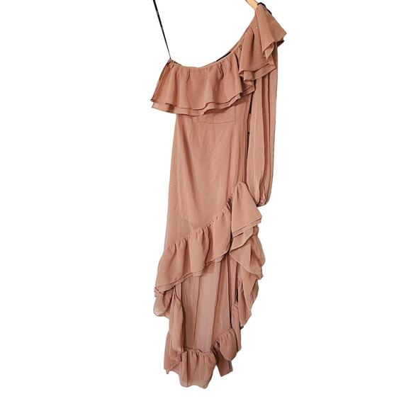 Forever 21 One Shoulder Glitter Long Sleeve Hi Low Dress Size XS NWT - Picture 6 of 6